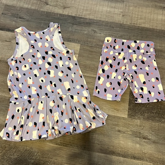 Hanna Andersson drop waist dress with matching bike shorts - Picture 4 of 8